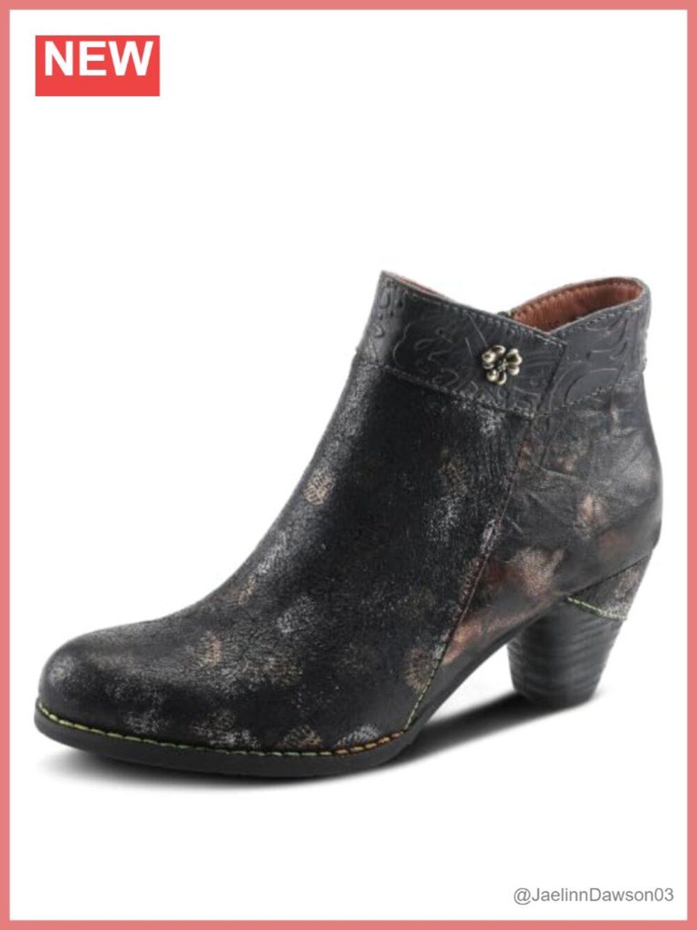 Genuine Leather Ankle Boots Low Heel Zipper Closure Cushioned Comfort